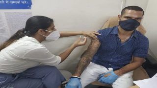 Shikhar Dhawan ने कोरोना वैक्सीन की पहली डोज ली, ट्वीट की तस्वीर